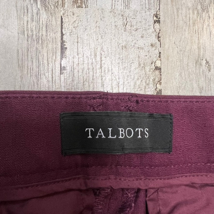 Talbots Women's High-Waist Straight Leg Pants Curvy Size 4 Burgundy