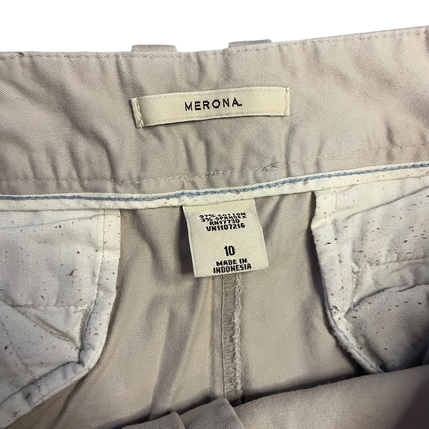 Merona Women's Size 10 Beige Flat Front Regular Fit Chino Pants