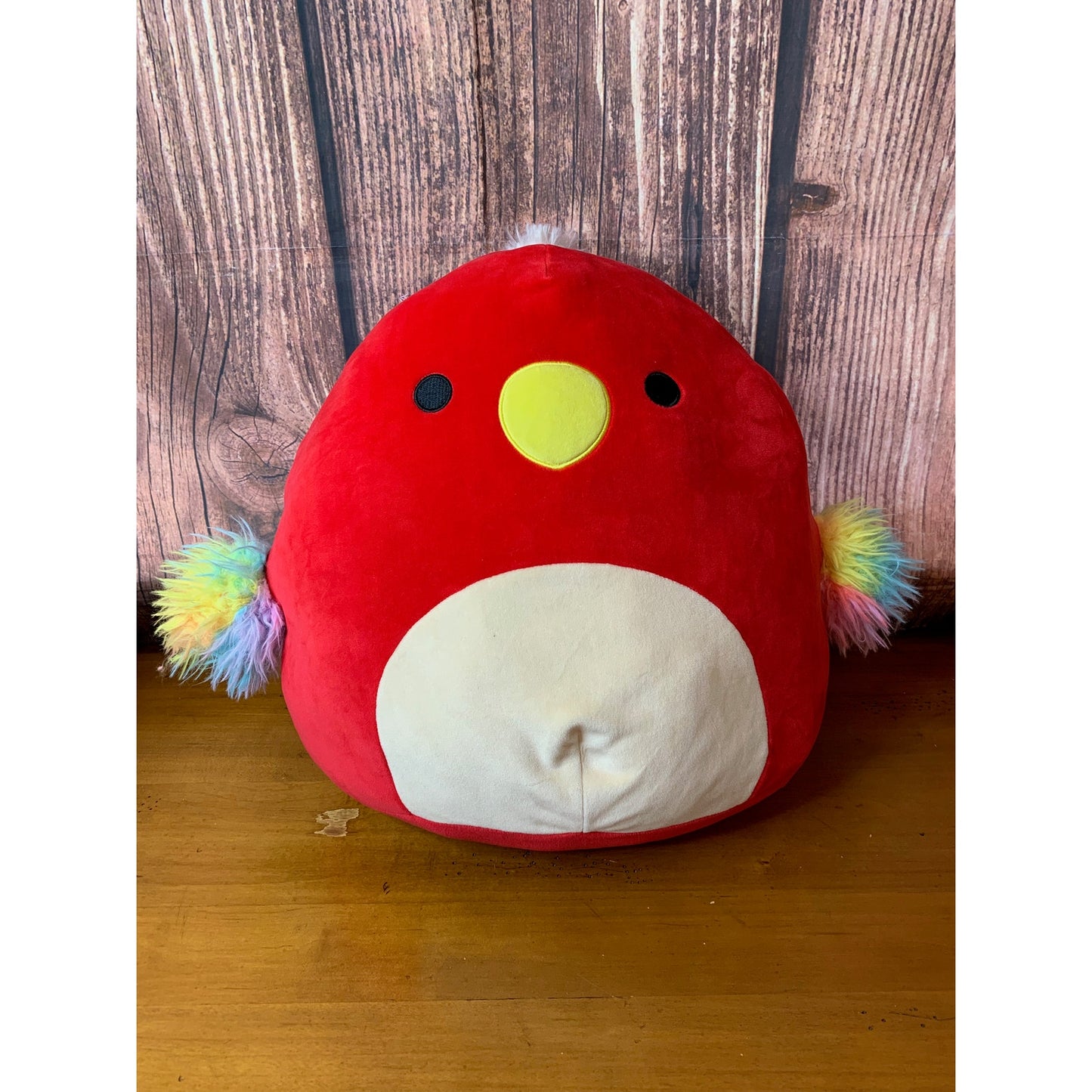 NWT Squishmallows Paco the Parrot Plush Red Rainbow Wings 16 in