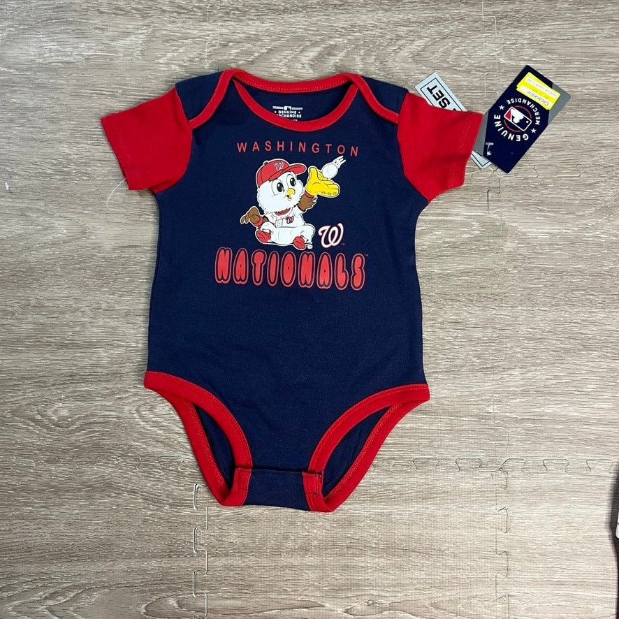 NWT Washington Nationals Baby 3-Piece Bodysuit Set Unisex Multicolor 18 Months