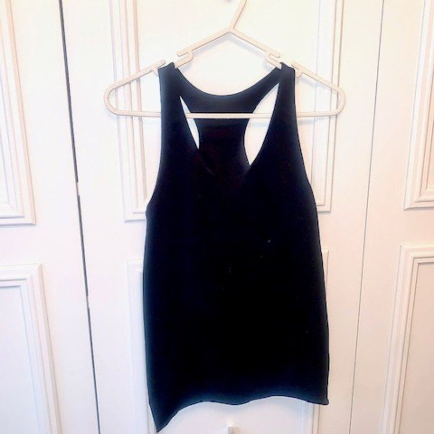 Dri-fit style black racer back tank w/bra