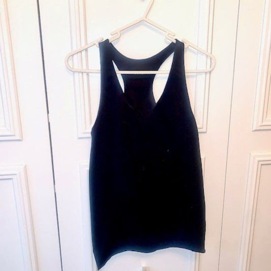 Dri-fit style black racer back tank w/bra