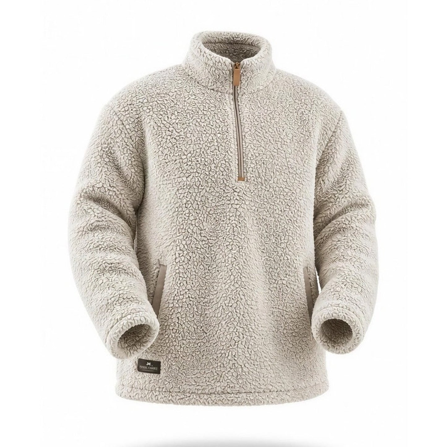 Simply Southern Womens Sherpa Pullover 1/4 Zip Gray Sweater Size Medium