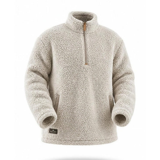 Simply Southern Womens Sherpa Pullover 1/4 Zip Gray Sweater Size Medium