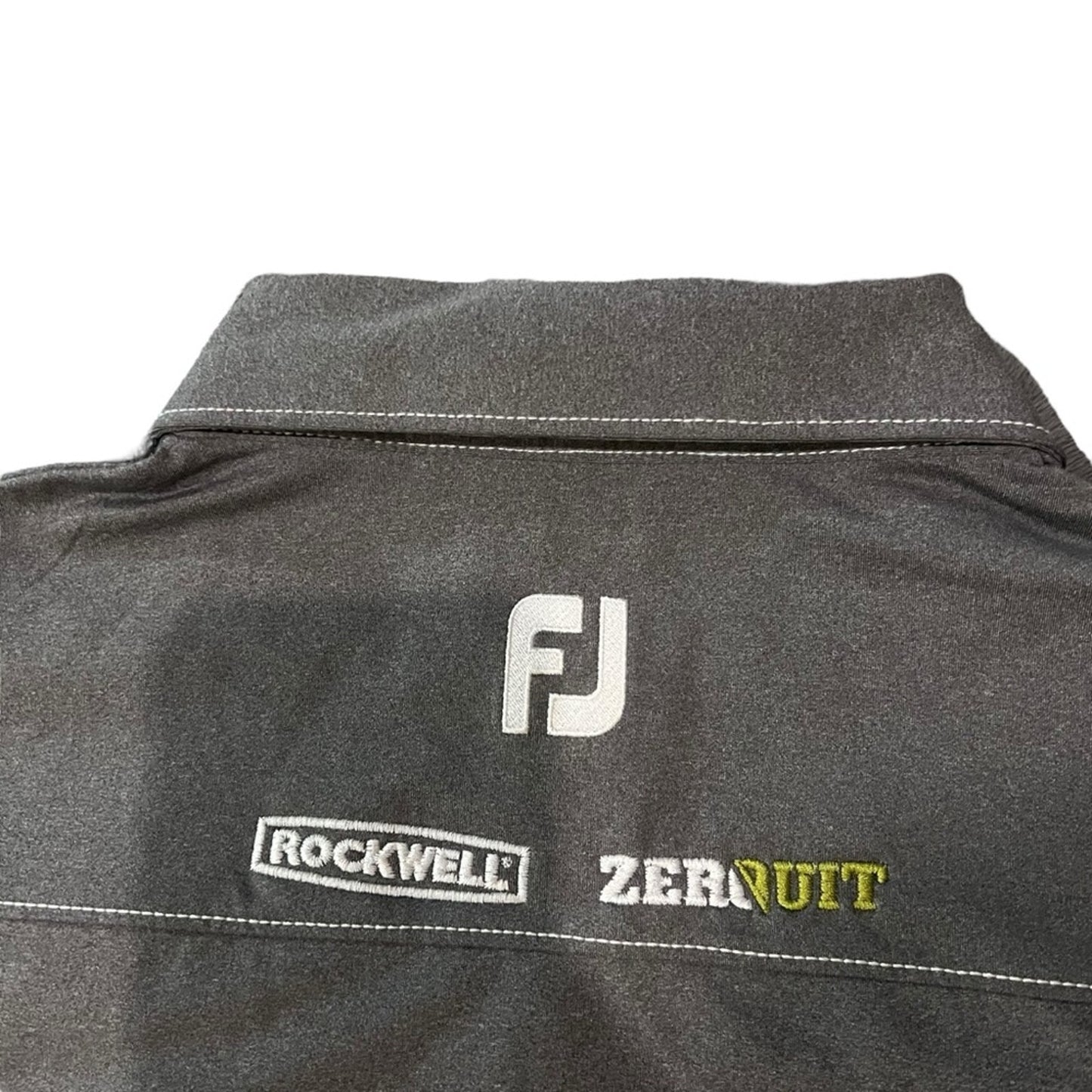 FootJoy Men's Golf Polo Shirt Size Large Gray Rockwell Logo Embroidered
