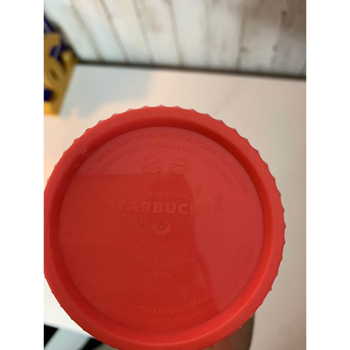 Starbucks Studded Dragon Fruit Coral Cold Cup Tumbler 24 oz w/ Straw