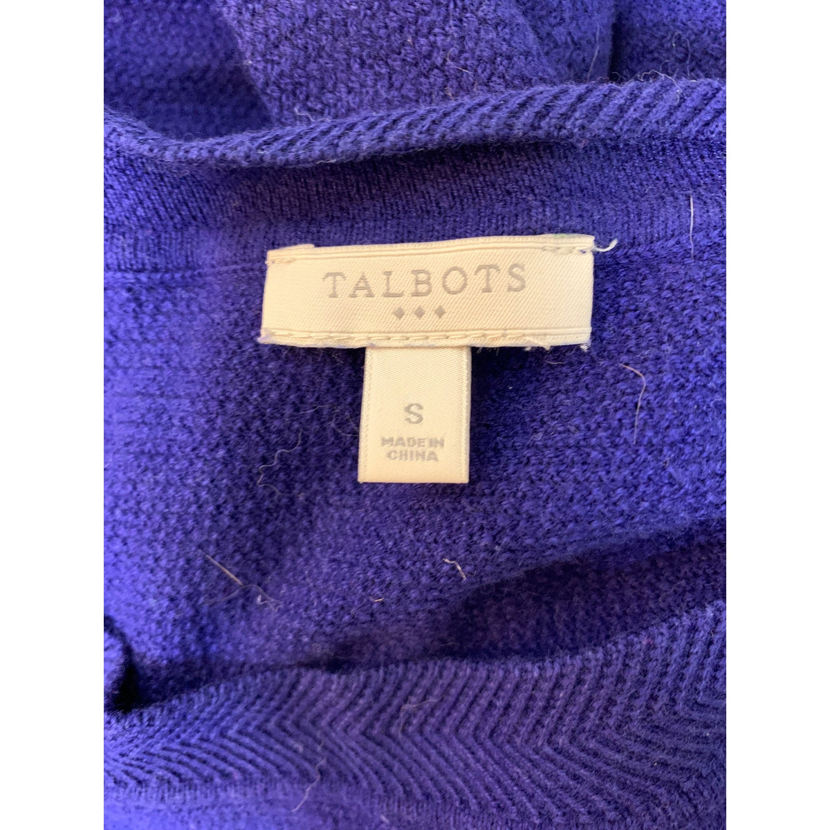 Talbots Sweater Womens Small Blue Textured Knit Pullover Long Sleeve