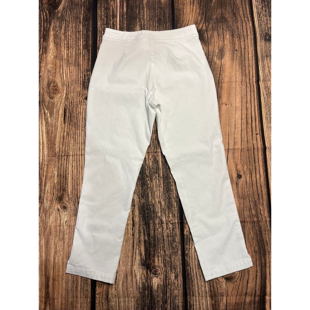 Tommy Bahama Women's Ankle Trousers Size 8 White Relaxed Fit Casual