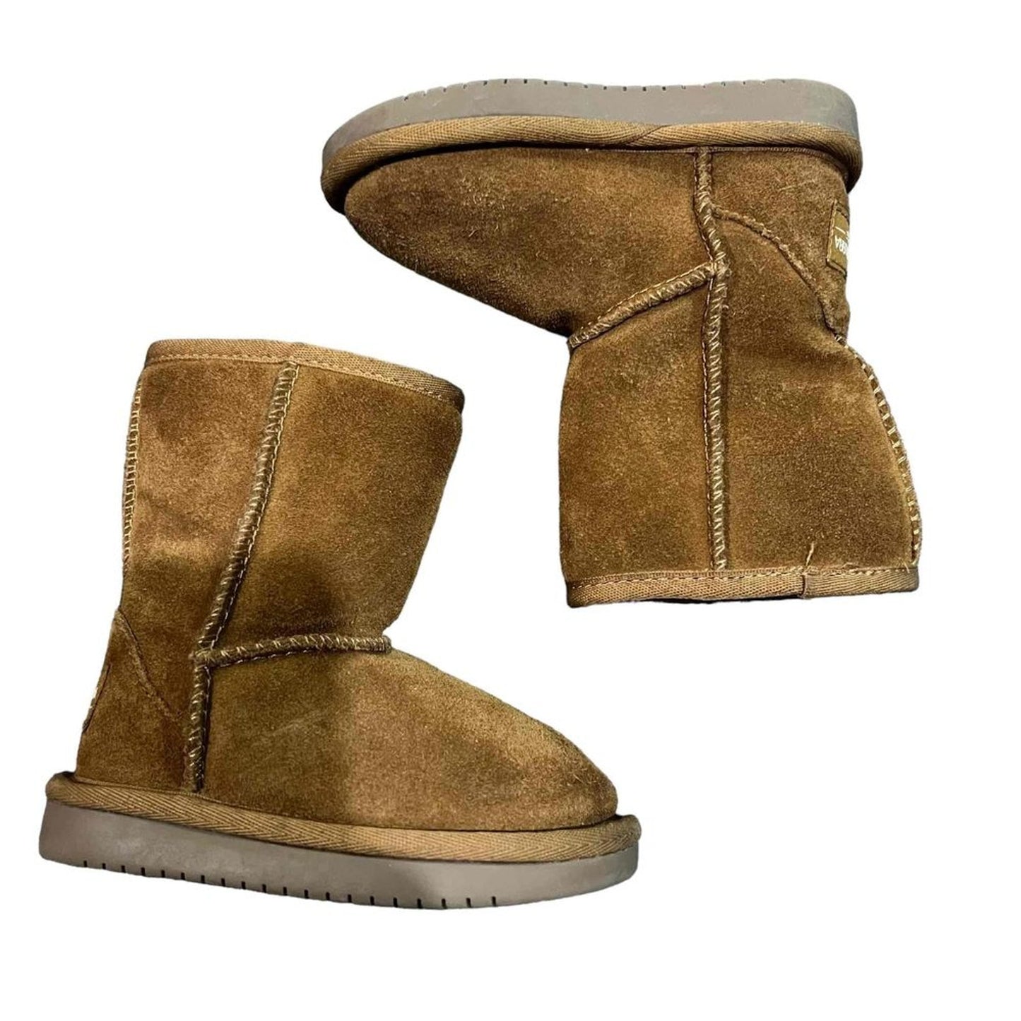 Koolaburra by UGG Kids Classic Short Boots Chestnut Brown Slip On Size 6