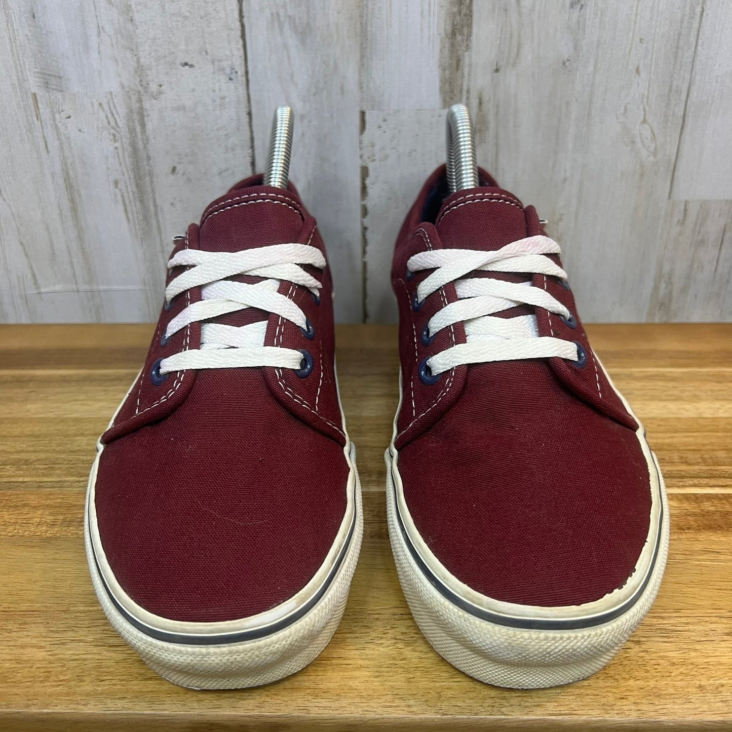 Vans 106 Vulcanized Maroon Low Top Skate Sneakers Lace-Up Casual Shoes- M6.5/W8