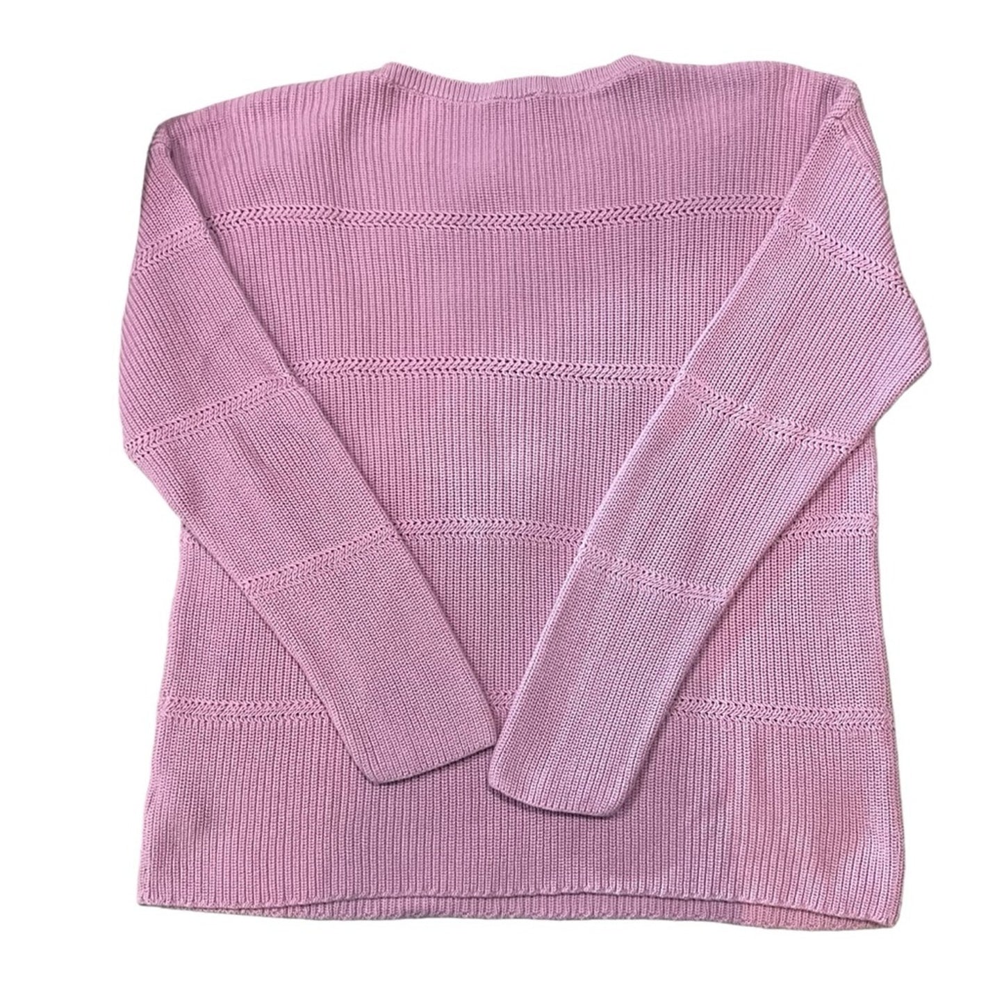 Talbots Sweater Womens XL Lavender Purple Ribbed Knit Pullover Crew Neck