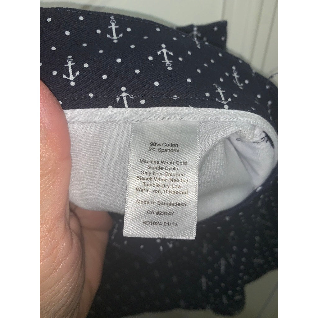 Talbots Women's Petite Size 14P Navy Anchor Print Bermuda Shorts