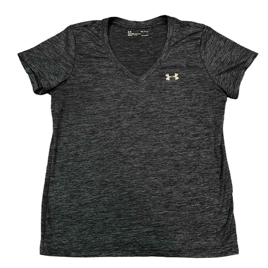 Under Armour Women's Medium Heathered Gray Tech Twist V-Neck Loose Fit T-Shirt