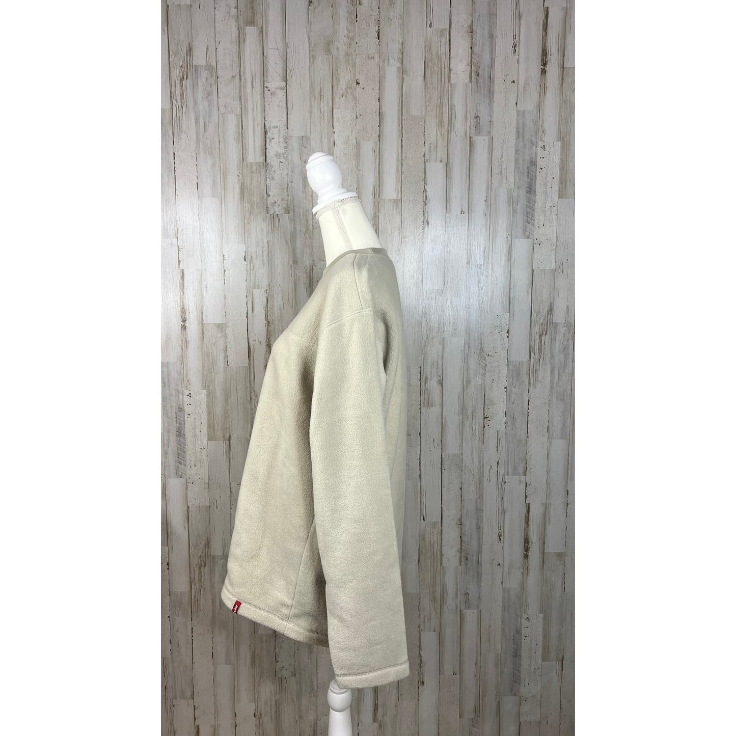 Levi's Men's Large Red Tab Beige Pullover Long Sleeve Cozy Crewneck Sweatshirt