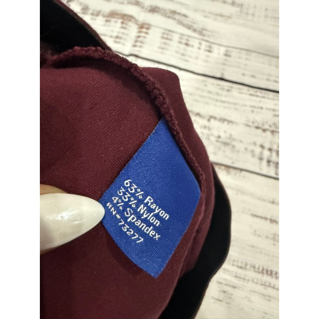 APT.9 Skirt Womens Size M Burgundy Pull-On Stretch Knit Pencil Workwear