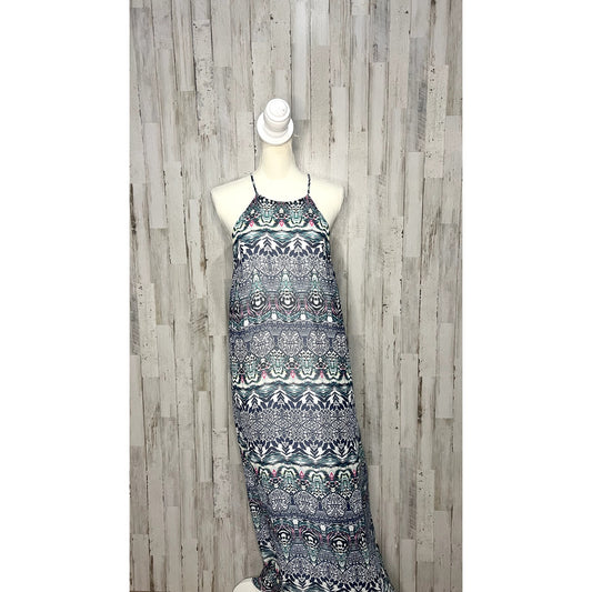 Donna Morgan Women's Geometric Print Halter Maxi Dress Size 12