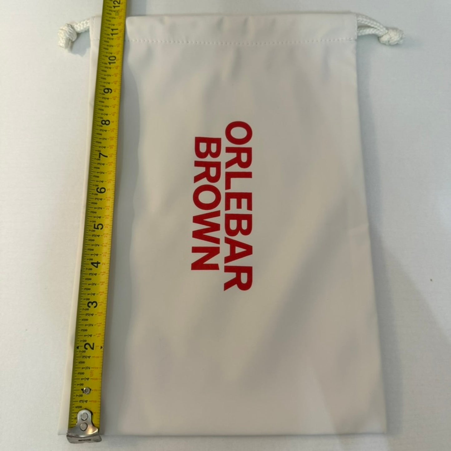 Orlebar Brown Dust Bag Storage Pouch White Drawstring Red Logo Small 9x12
