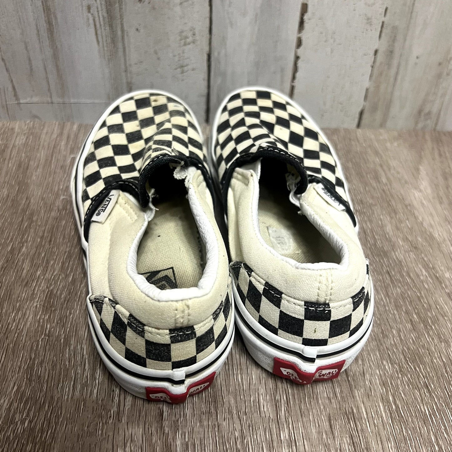 Vans Kids Slip-On Sneakers Size 13 Black & White Checkerboard Casual