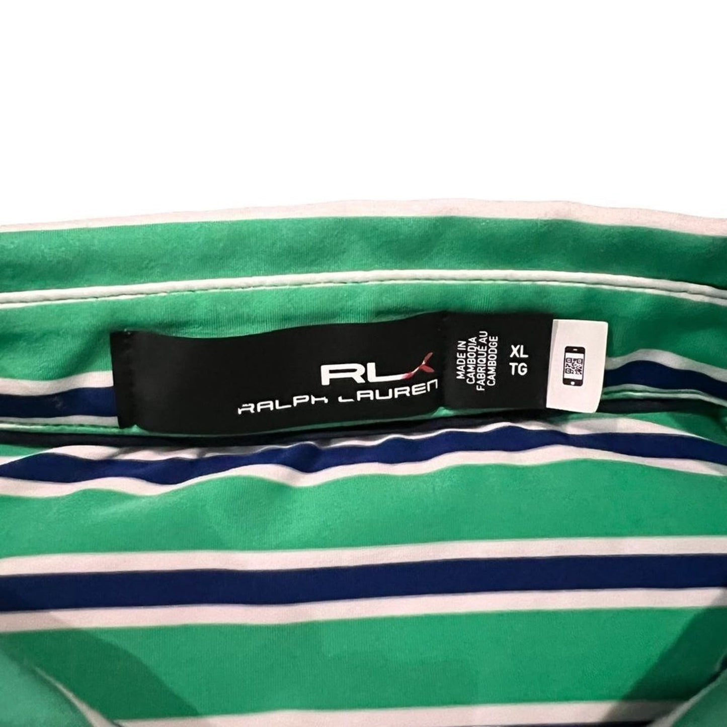 RLX Golf Ralph Lauren Men’s Striped Stretch Polo Golf Shirt Size XL