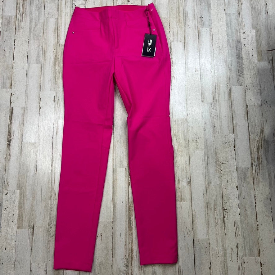 NWT RLX Ralph Lauren Womens Size 2 Bright Pink Stretch Twill Athletic Golf Pants