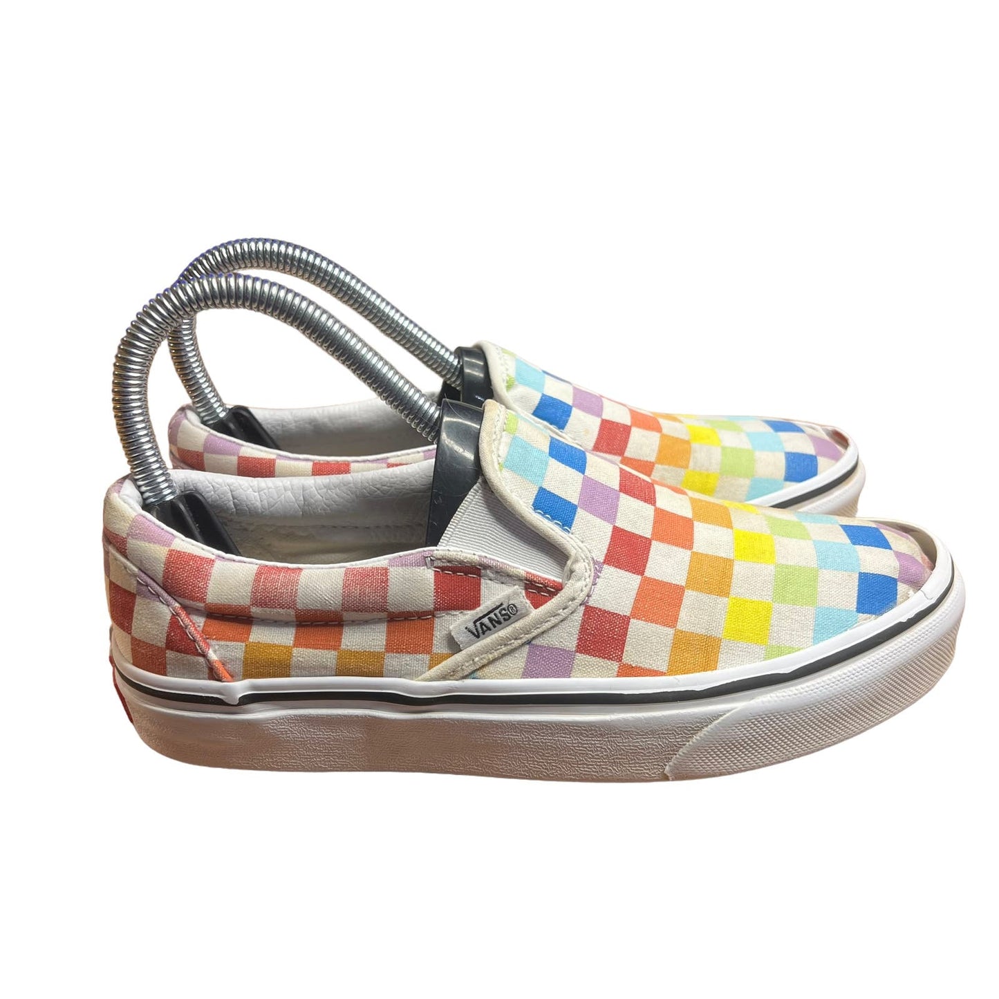 Vans Classic Slip-On Canvas Rainbow Checkerboard Slip-on Unisex Shoes M6.5/W8