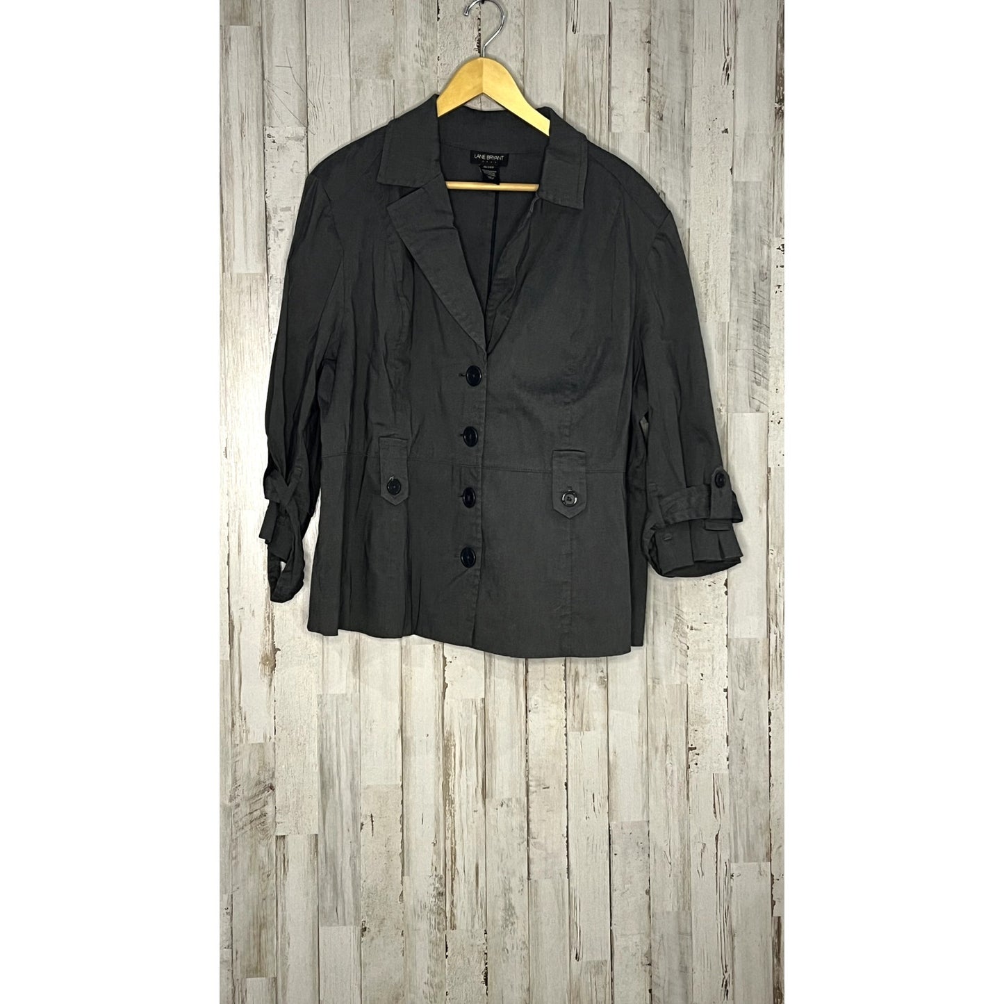 Lane Bryant Women's Plus Size 22 Gray Blazer Jacket Business Casual