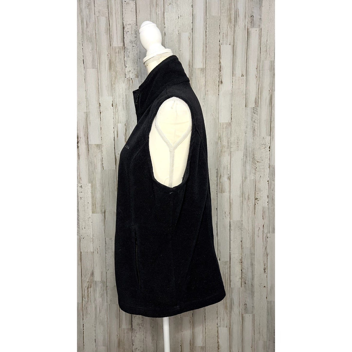 Columbia Women's Fleece Vest Black Size XL Full-Zip High Collar