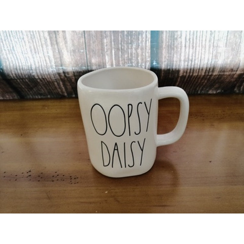 Rae Dunn Artisan Collection OOPSY DAISY Coffee Tea Mug White Farmhouse