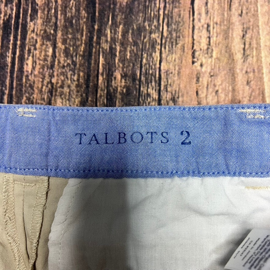 Talbots Women's Beige Chino Shorts Size 2 Casual Flat Front Pockets