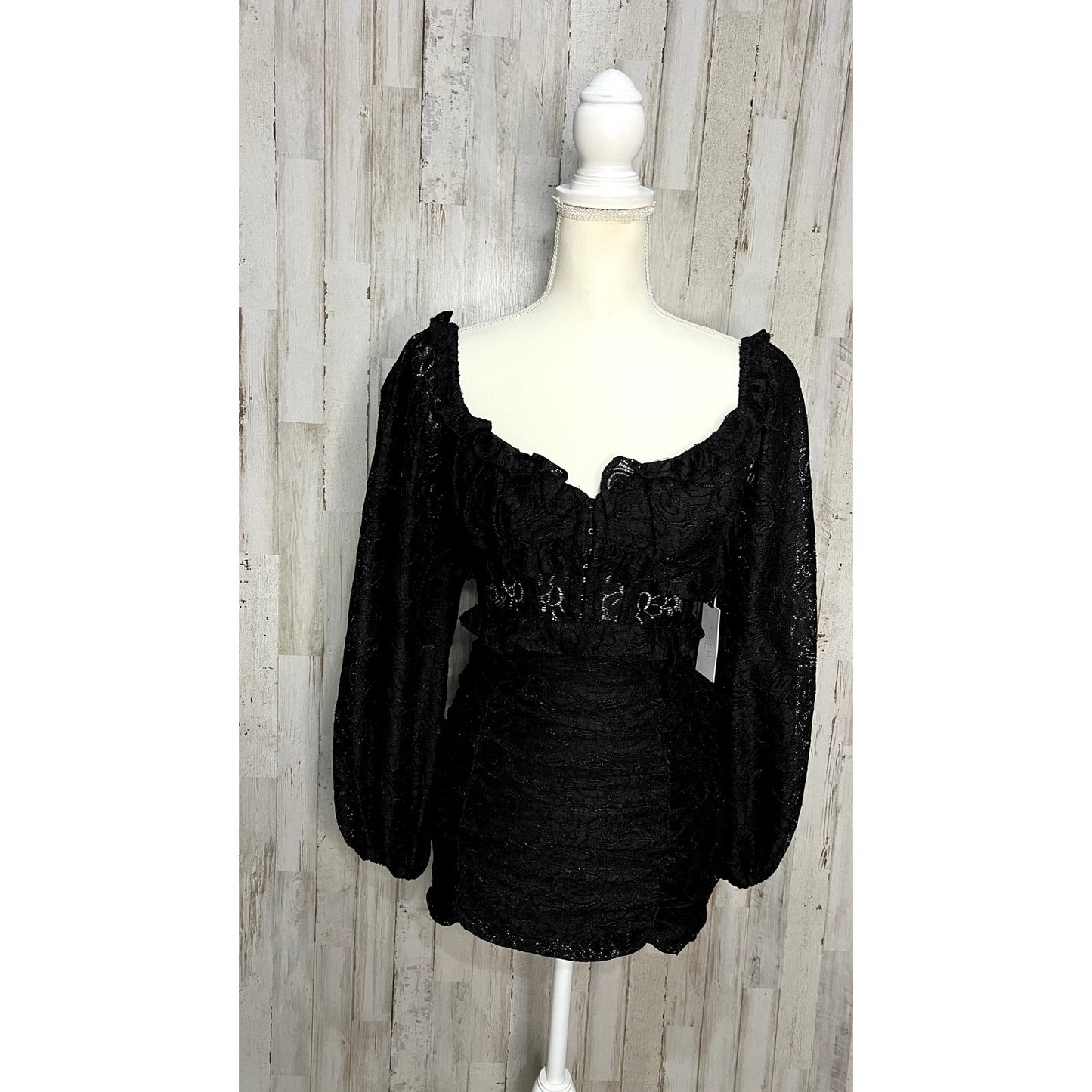 NWT ASTR the Label Women's Black Lace Mini Dress Size XS Party Cocktail