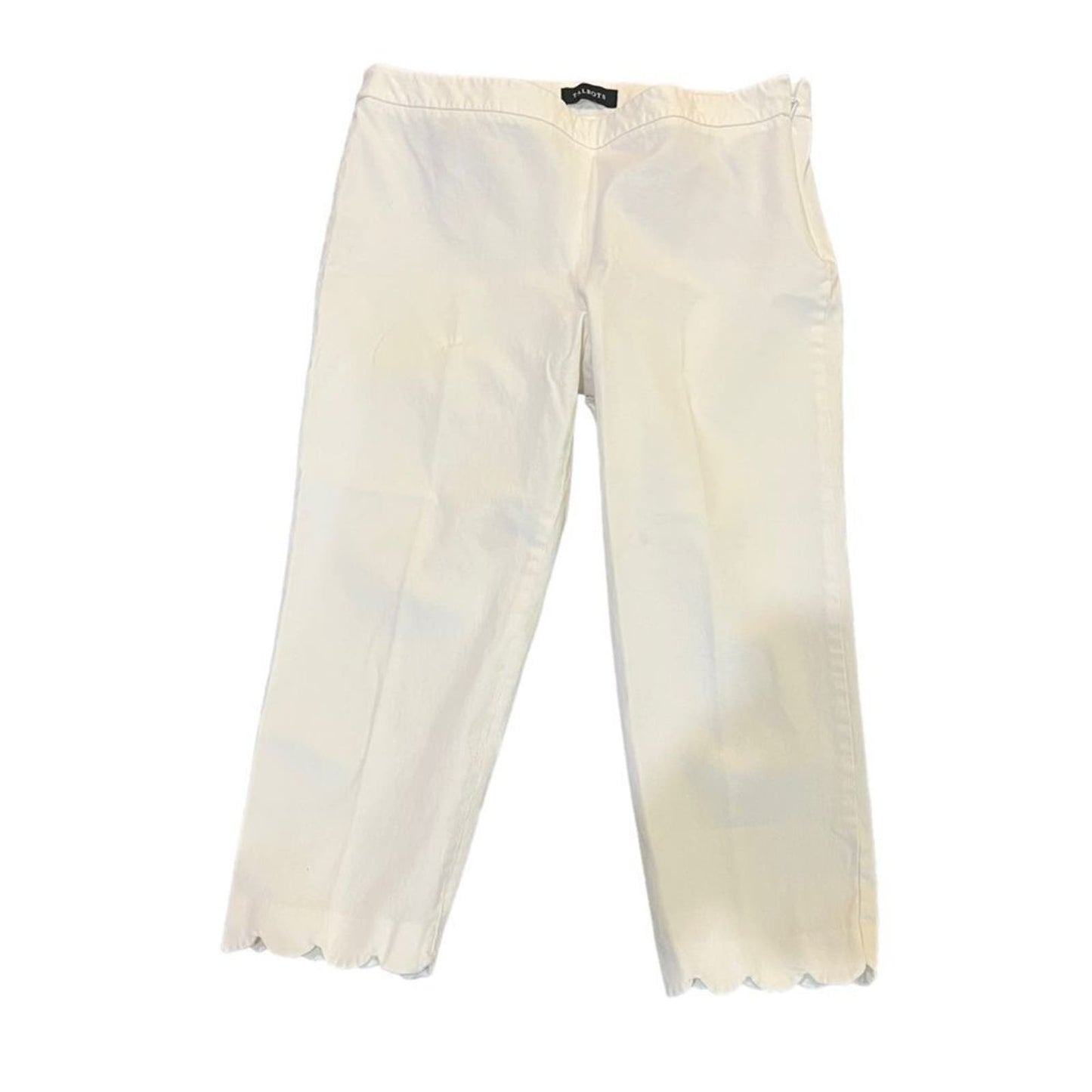 Talbots White Chatham Crop Pants Size 14