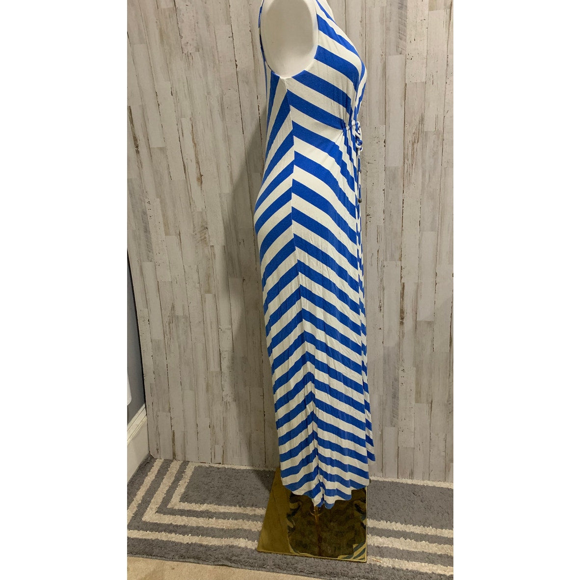 Tommy Bahama Maxi Dress Womens Small Blue & White Chevron