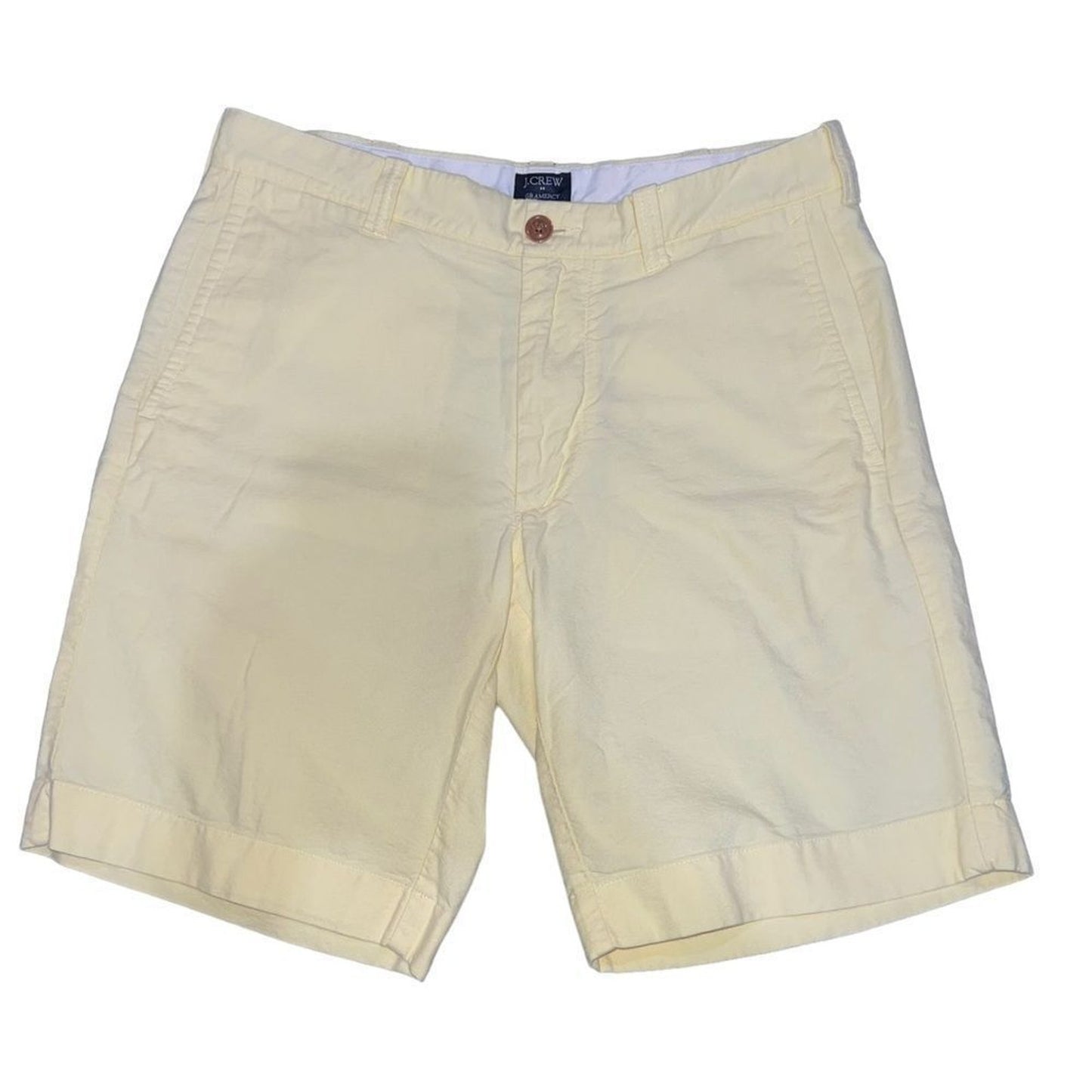 J.Crew Gramercy Chino Shorts Mens 30W Pale Yellow Flat Front Casual