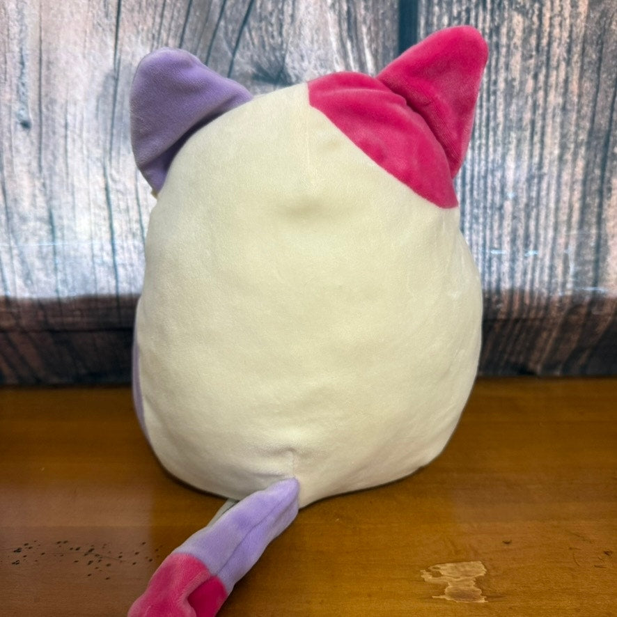 Squishmallows Valentine Tiffany Cat Plush Pink & Purple Calico 8"