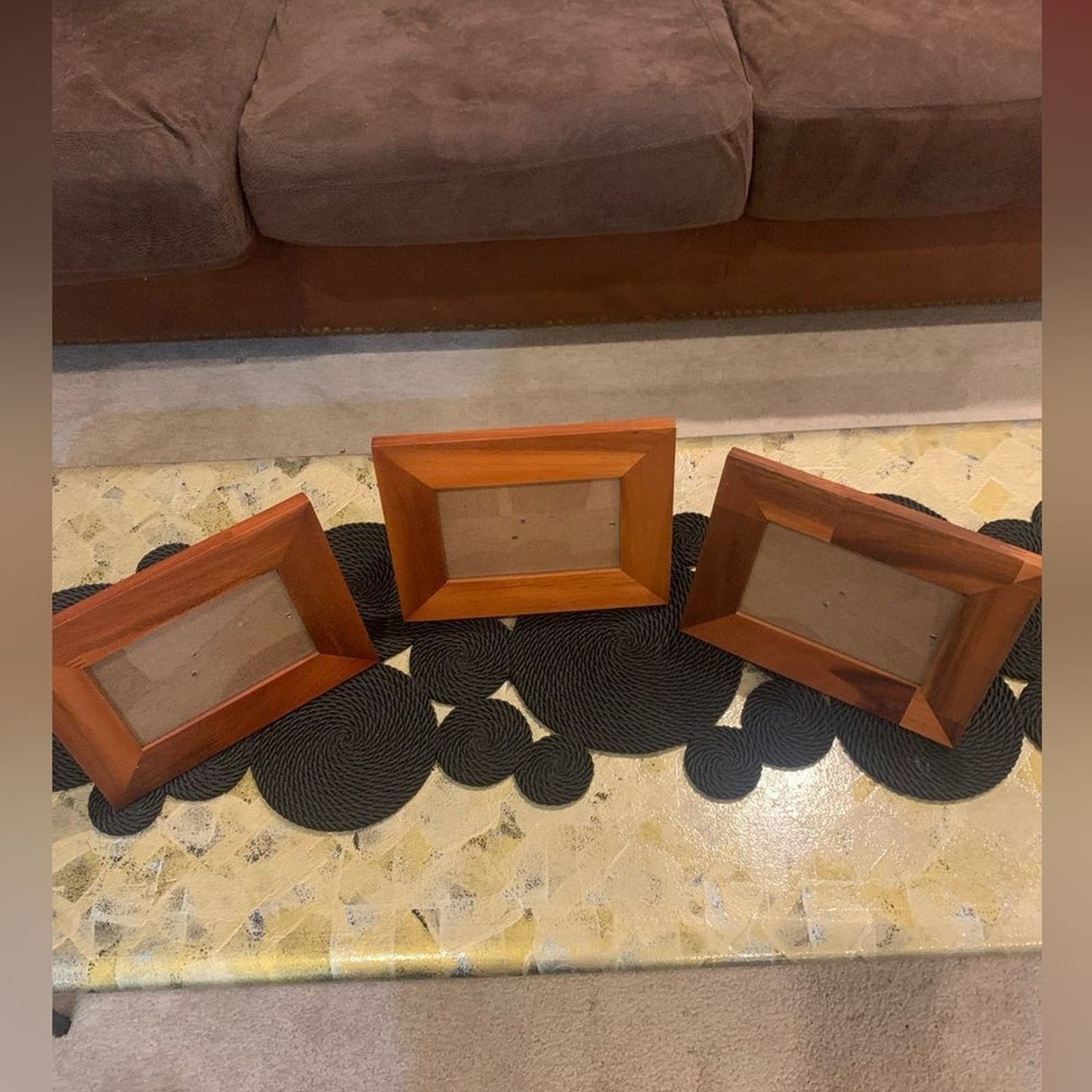 Elegant Set of 3 matching wooden picture frames - timeless charm!