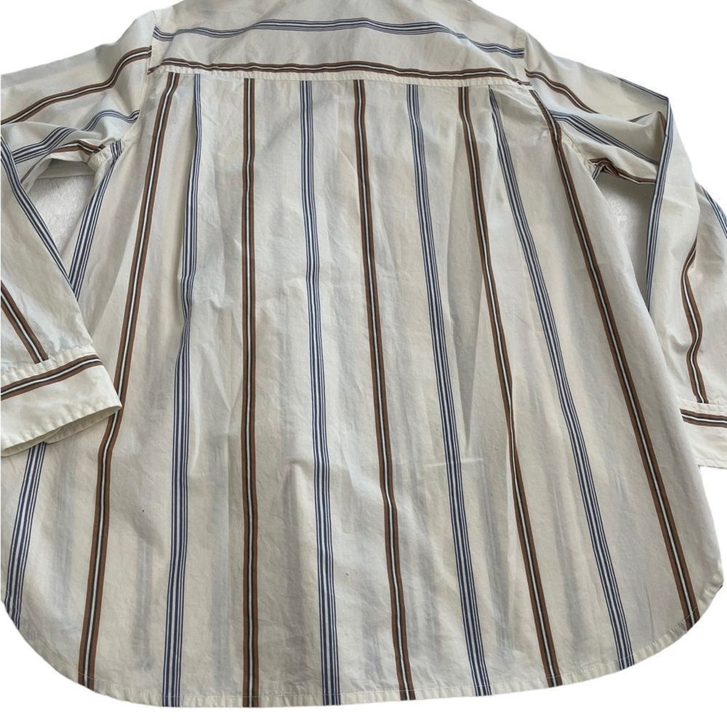 Madewell Oversized Ex-Boyfriend Swing Shirt in Roeser Stripe Size Small