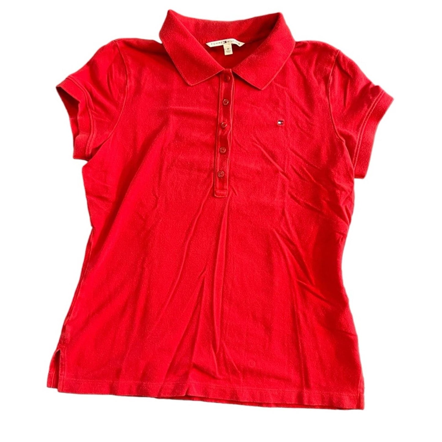 Tommy Hilifiger Women's Red Polo Size Medium