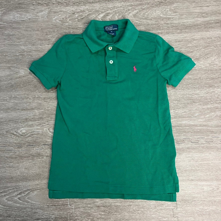 Polo Ralph Lauren Kids Green Polo Shirt Size 6 Short Sleeve Casual