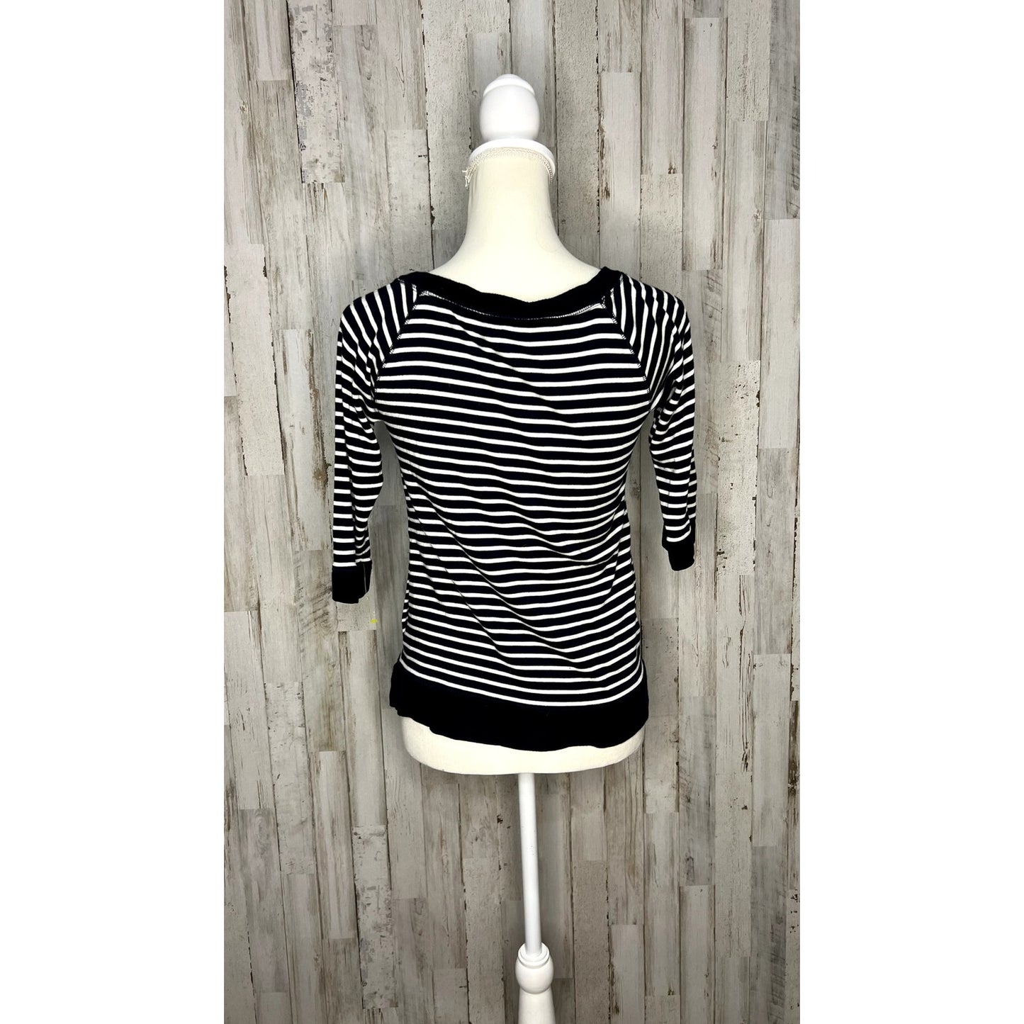 Banana Republic Women's Striped 3/4 Sleeve Top XS Petite Multicolor