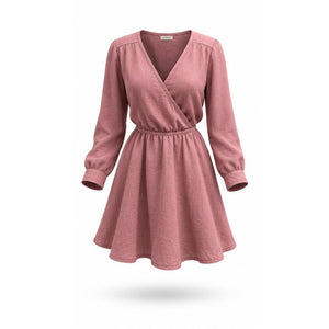 American Eagle Outfitters Dress Womens Small Tall Pink Faux Wrap