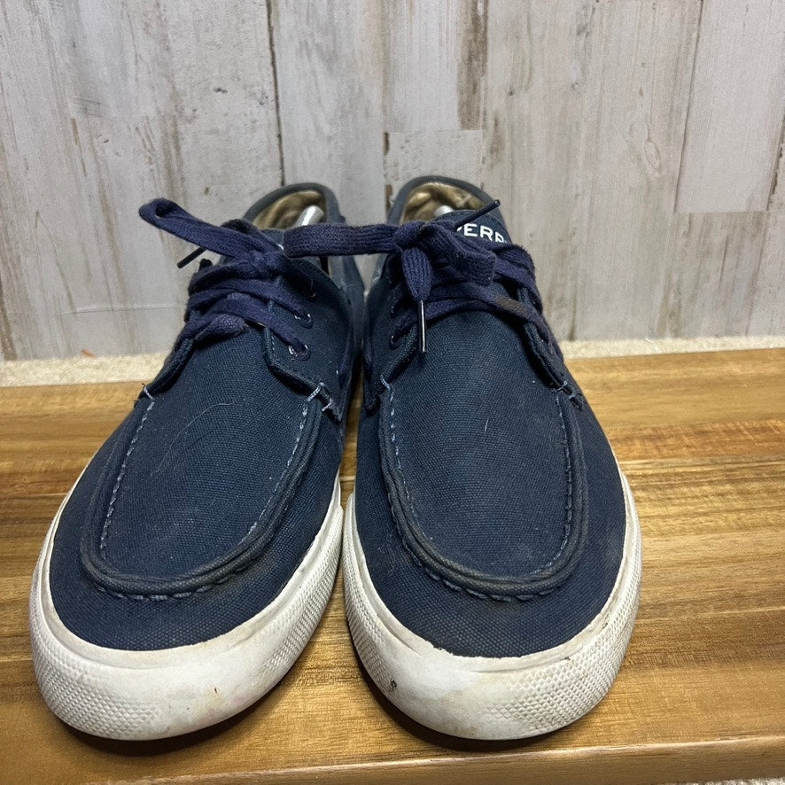 Sperry Men's Bermuda Navy Blue Canvas Lace Up Boat Shoes Size 12