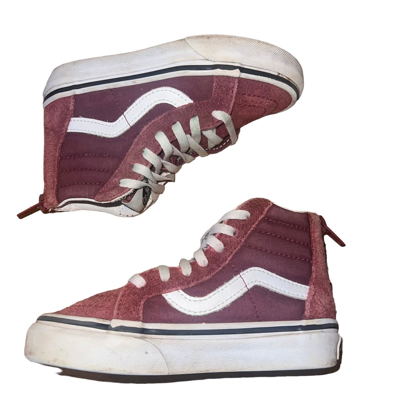 Vans Kids Sk8-Hi Windsor Wine Suede Leather Skate Shoes Sneakers Size 10.5