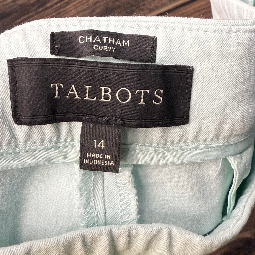 Talbots Women's Chatham Curvy Dress Pants Size 14 Teal Casual