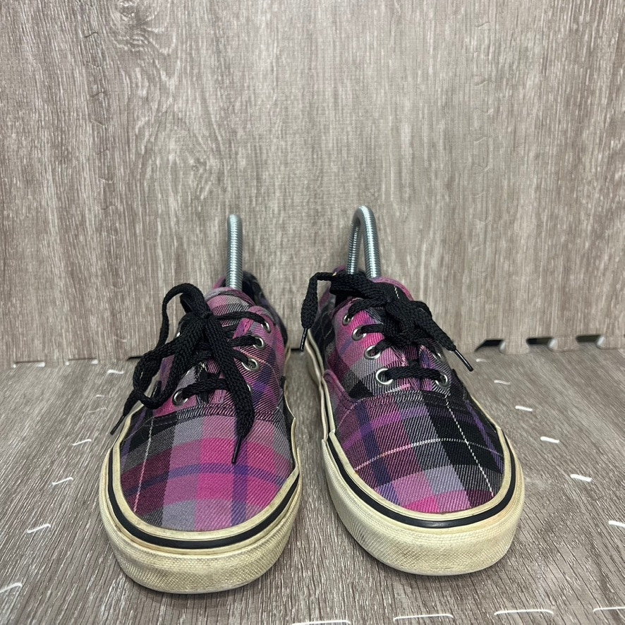 Vans Plaid Sneakers Unisex Men's Size 6 / Women's 7.5 Pink & Black Casual Shoes