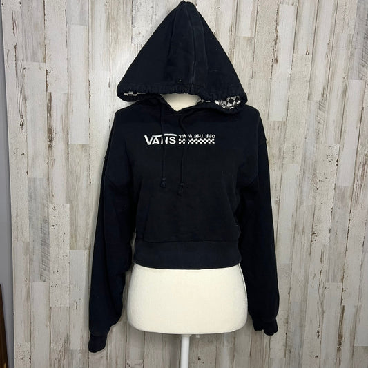 Vans Women's Size Medium Long Sleeve Casual Pullover Black Cropped Hoodie