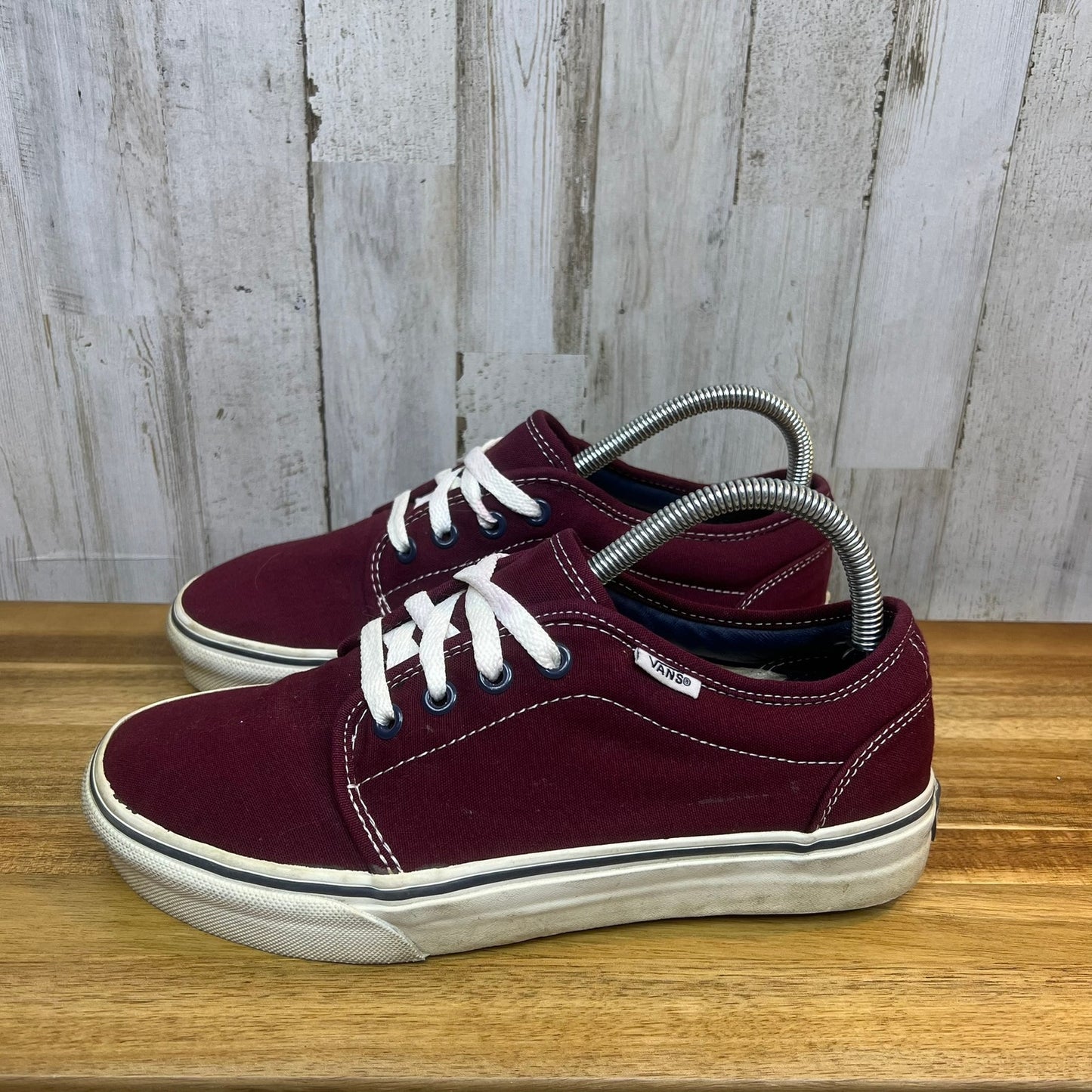 Vans 106 Vulcanized Maroon Low Top Skate Sneakers Lace-Up Casual Shoes- M6.5/W8