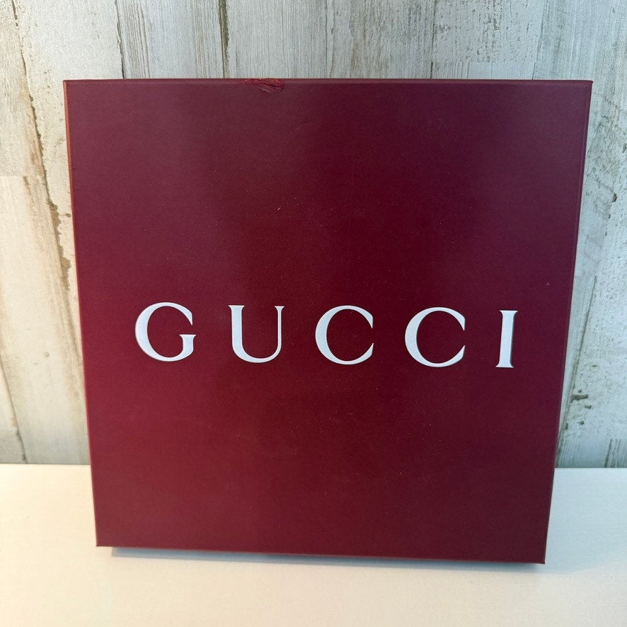 Gucci Gift Storage Box with Lid Burgundy Maroon Large Logo Store Packaging