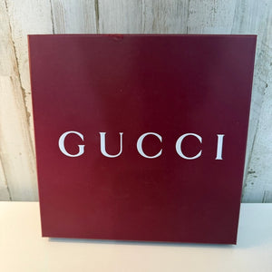 Gucci Gift Storage Box with Lid Burgundy Maroon Large Logo Store Packaging