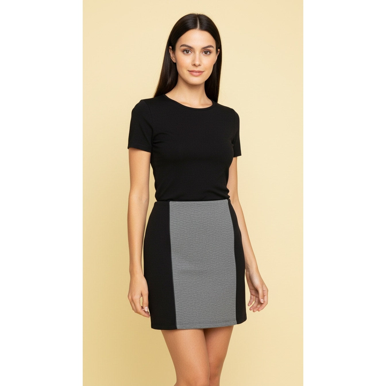 Laundry by Shelli Segal Skirt Womens Size 10 Gray Black Colorblock Pencil