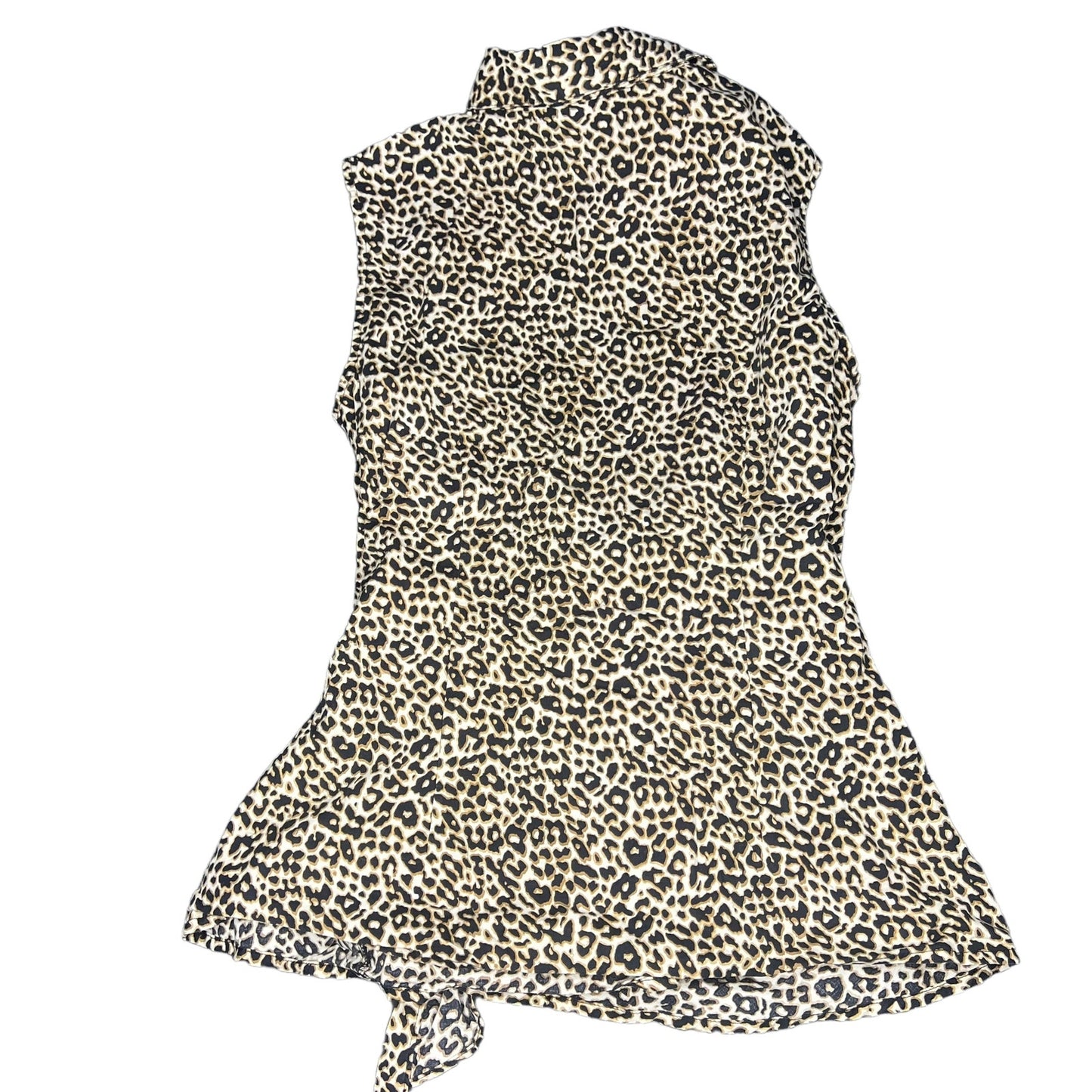 Express Design Studio Women's Medium Sleeveless Leopard Print V-Neck Wrap Blouse